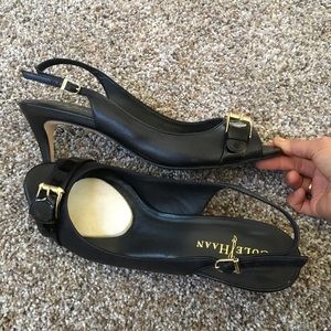 Cole Haan Heels Strap around with gold hardware